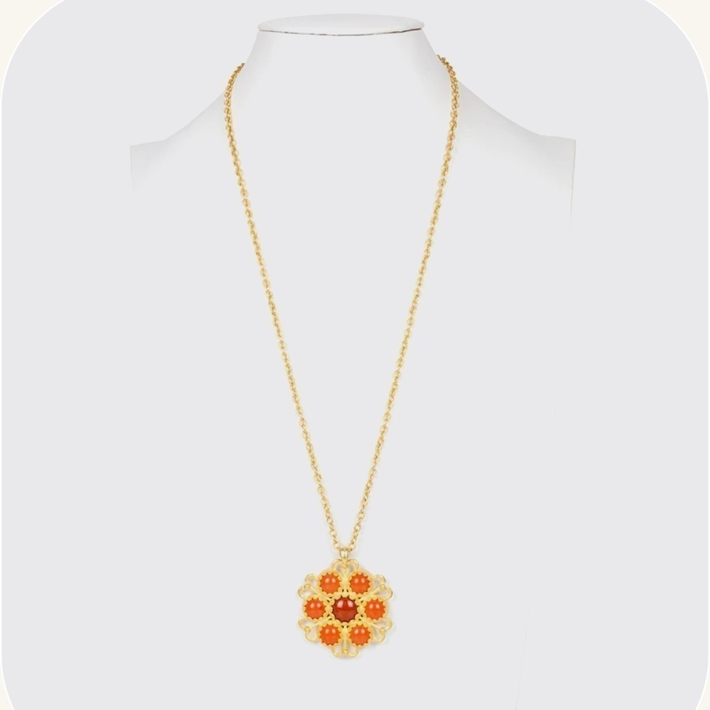 Patricia Nash Flower Pendant Necklace Filigree Flower